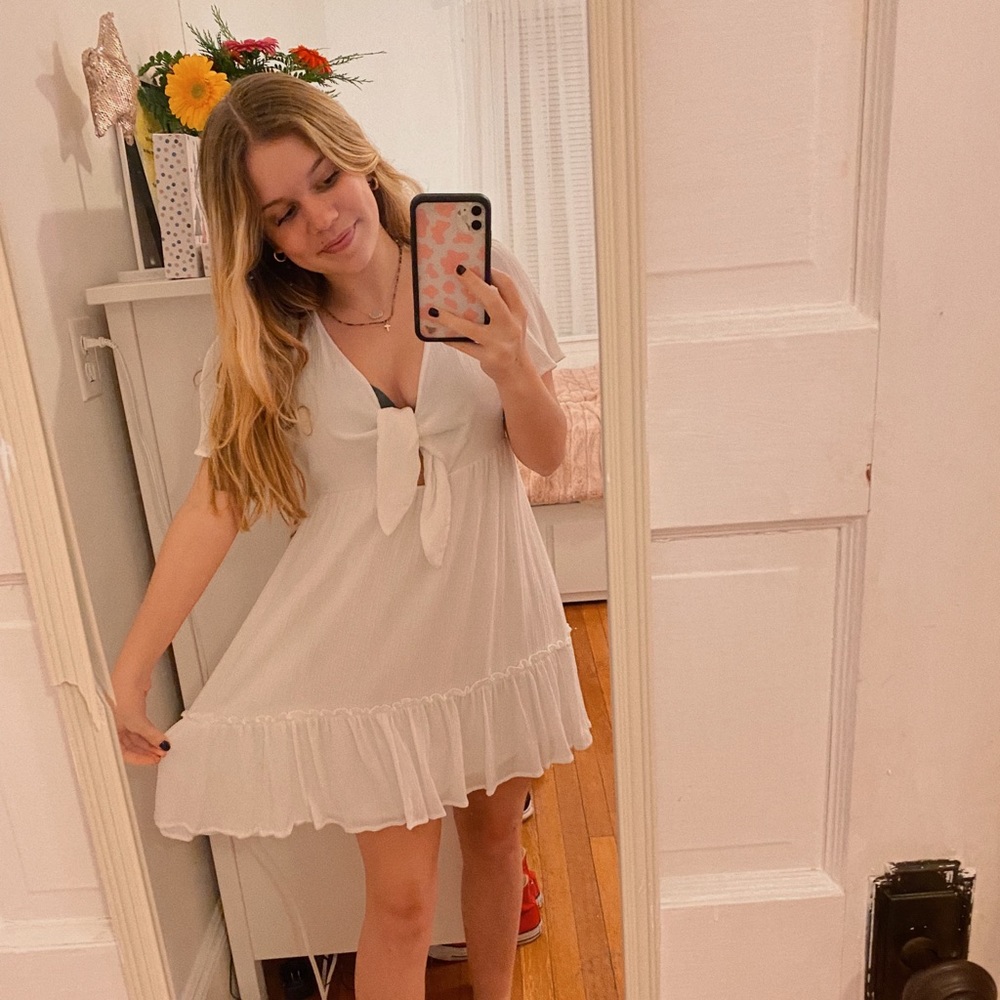 NWT WHITE BOHO BABYDOLL DRESS: SIZE SMALL: ALTARD STATE